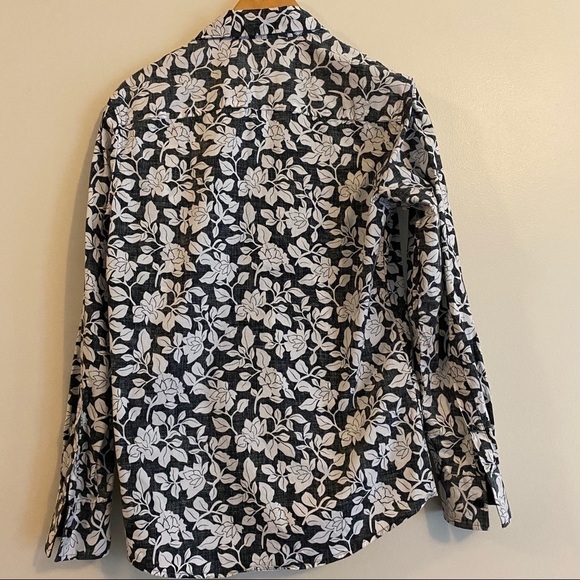 INC Floral B&W Button Down Men’s Dress Shirt - Picture 7 of 8